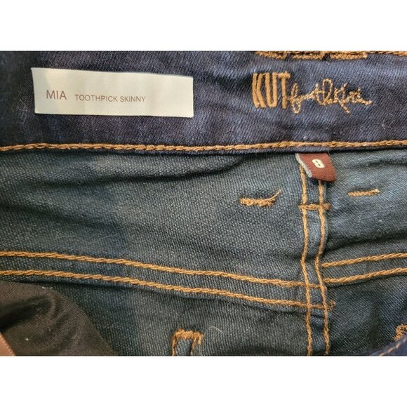 Kut from the Kloth Mia Toothpick Skinny Jeans Dark Wash 8 - Picture 3 of 11